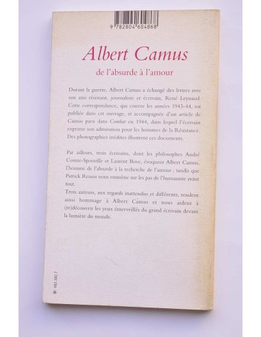 Albert Camus de l'absurde à l'amour