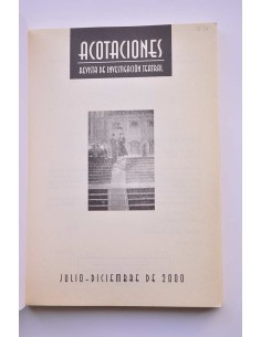 Acotaciones. Revista de investigación teatral. Nº 5.... 2