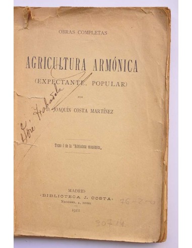 Agricultura armónica : expectante, popular