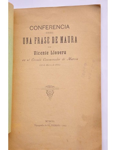 Conferencia sobre una frase de Maura