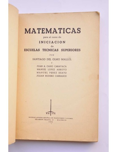 Matemáticas para el curso de iniciación de...