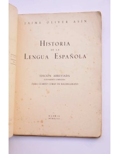 Historia de la lengua española. Edición abreviada. 4º... 2