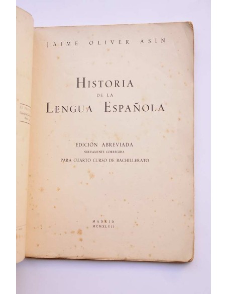 Historia de la lengua española. Edición abreviada. 4º curso de Bachillerato