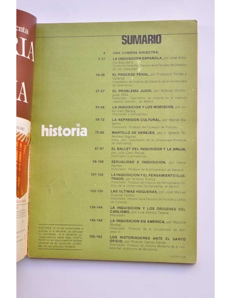 Historia 16 : revista. Extra I. (diciembre 1976). La Inquisición Española