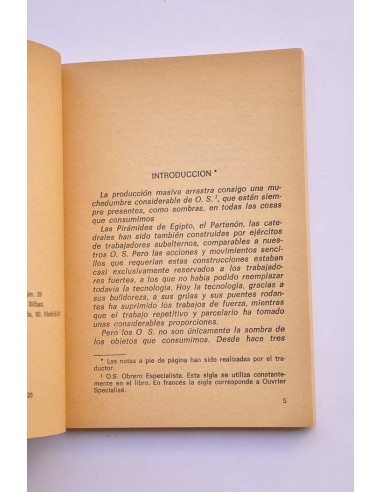 Los obreros especialistas (O.S.)