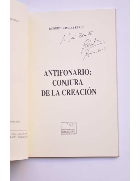 Antifonario: conjura de la creación