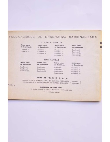 Cuaderno de trabajo de química. 5º curso. II