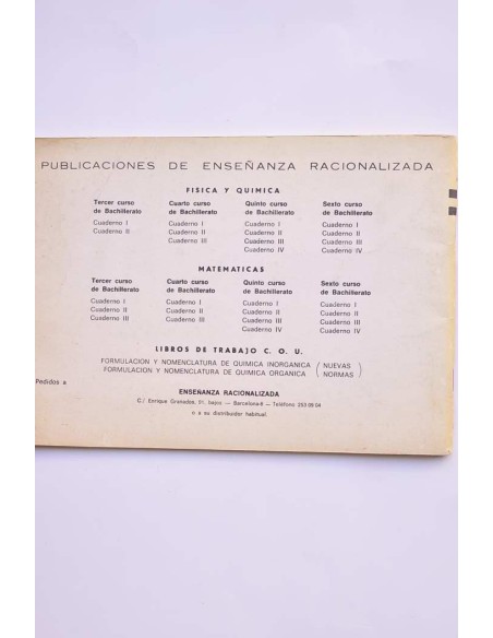 Cuaderno de trabajo de química. 5º curso. II