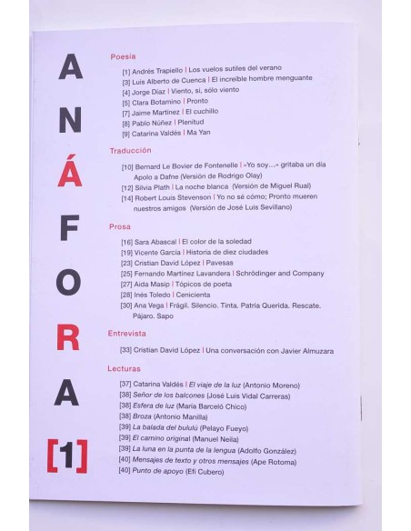 Anáfora. Creación y crítica. Mayo 2014, nº 1