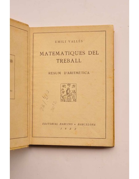 Matemàtiques del treball : resum d'aritmètica