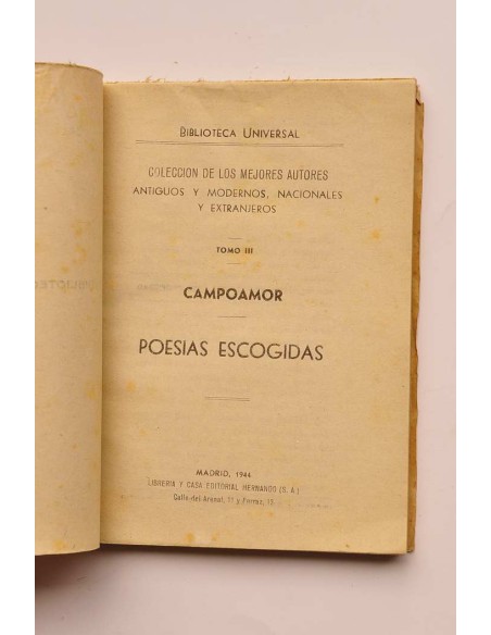 Campoamor. Poesías escogidas