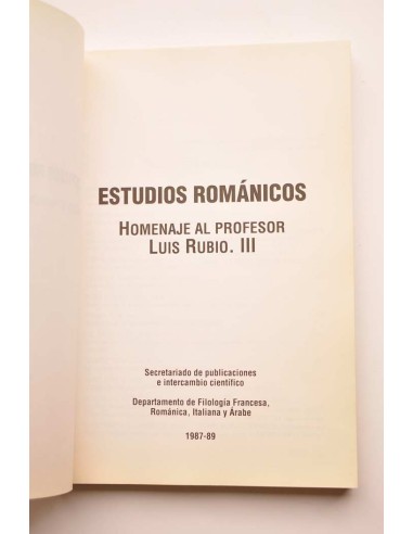 Estudios románicos. Homenaje al profesor Luis...