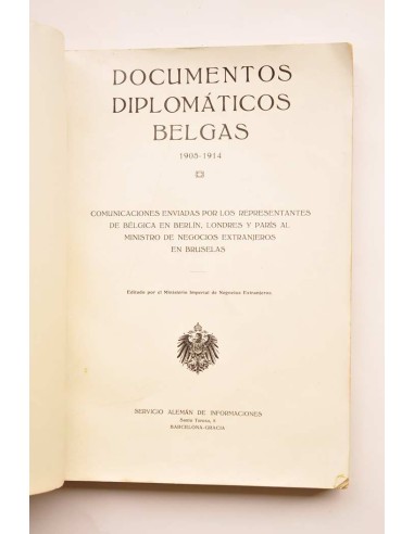 diplomáticos Belgas : 1905-1914