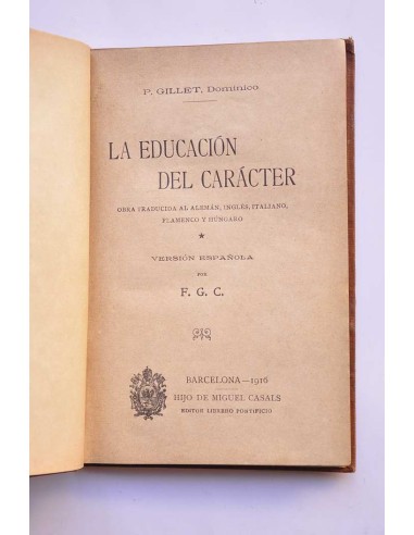 La educación del carácter
