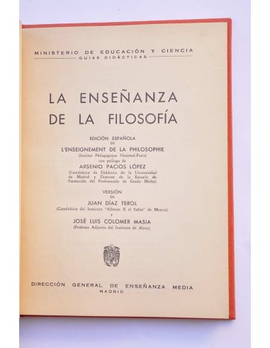 La enseñanza de la filosofía
