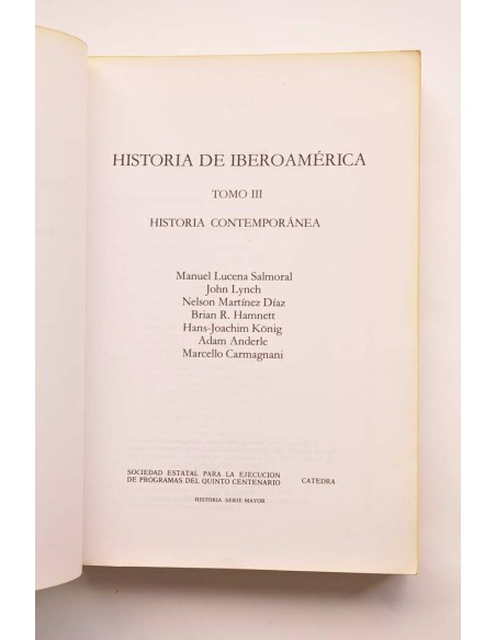 Historia de Iberoamérica. Tomo III. Historia contemporánea