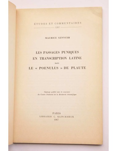 Les passages puniques en transcription latine...