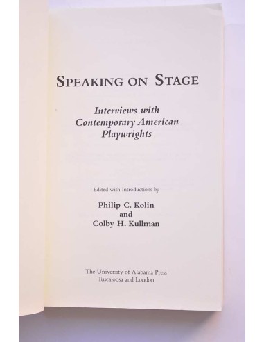 Speaking on stage. Interviews with contemporany...