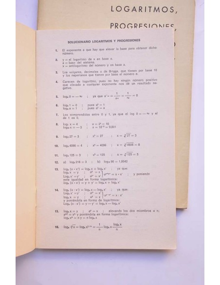 Logaritmos, progresiones, interés compuesto y anualidades. Quinto curso