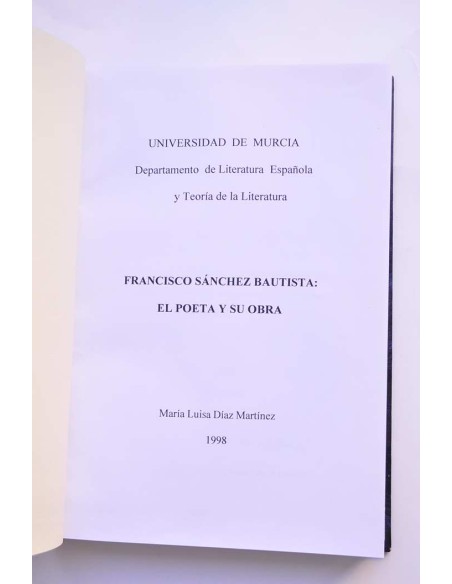 Francisco Sánchez Bautista: el poeta y su obra