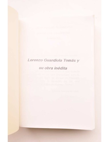 Lorenzo Guardiola Tomás y su obra inédita