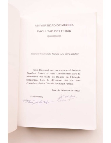 Lorenzo Guardiola Tomás y su obra inédita