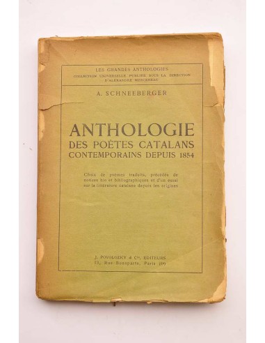 Anthologie des poètes catalans contemporains...
