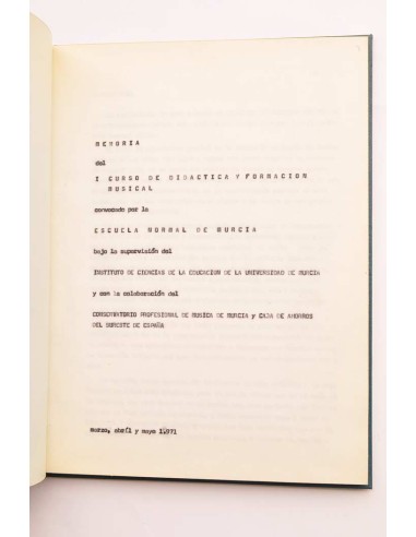 Memoria del I Curso de didáctica y formación...
