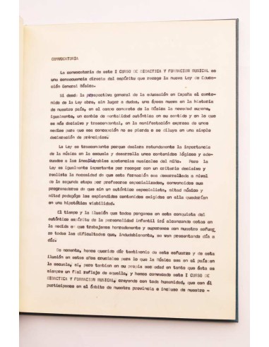 Memoria del I Curso de didáctica y formación...