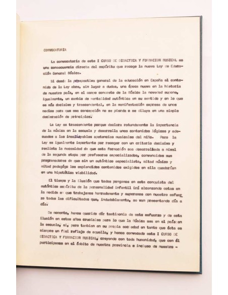 Memoria del I Curso de didáctica y formación musical