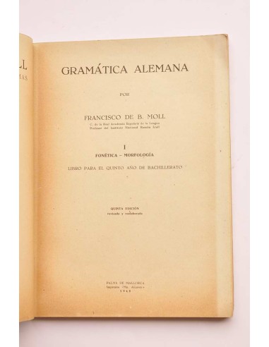 Gramática alemana. I. Fonética y morfología