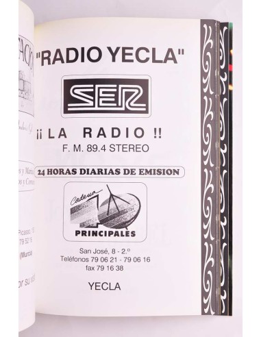 Fiestas de La Virgen, Yecla, 1992. Programa...