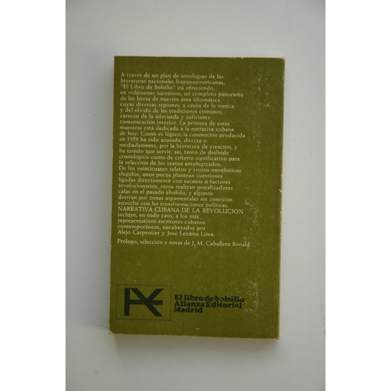 Narrativa cubana de la revolución : antología