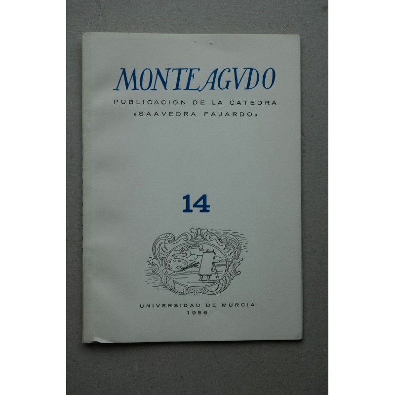 MONTEAGUDO : Revista de literatura española, hispanoamericana y teoría de la literatura--   Nº 14 (1956)