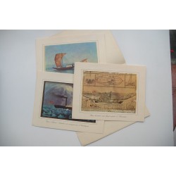 3 láminas de barcos fluviales antiguos 2