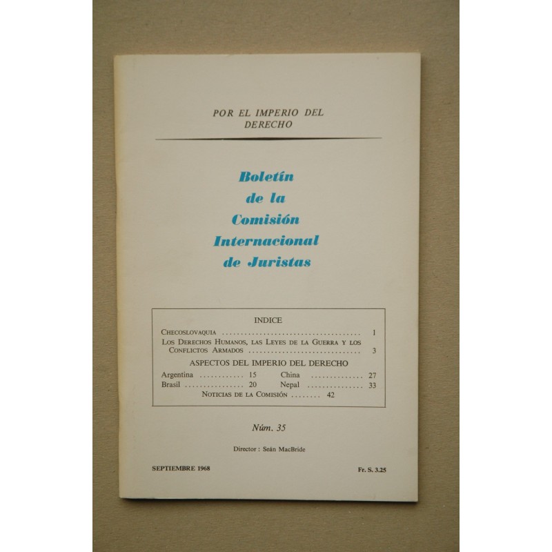 Boletín de la Comisión Internacional de Juristas.-- Nº 35 (diciembre 1968)