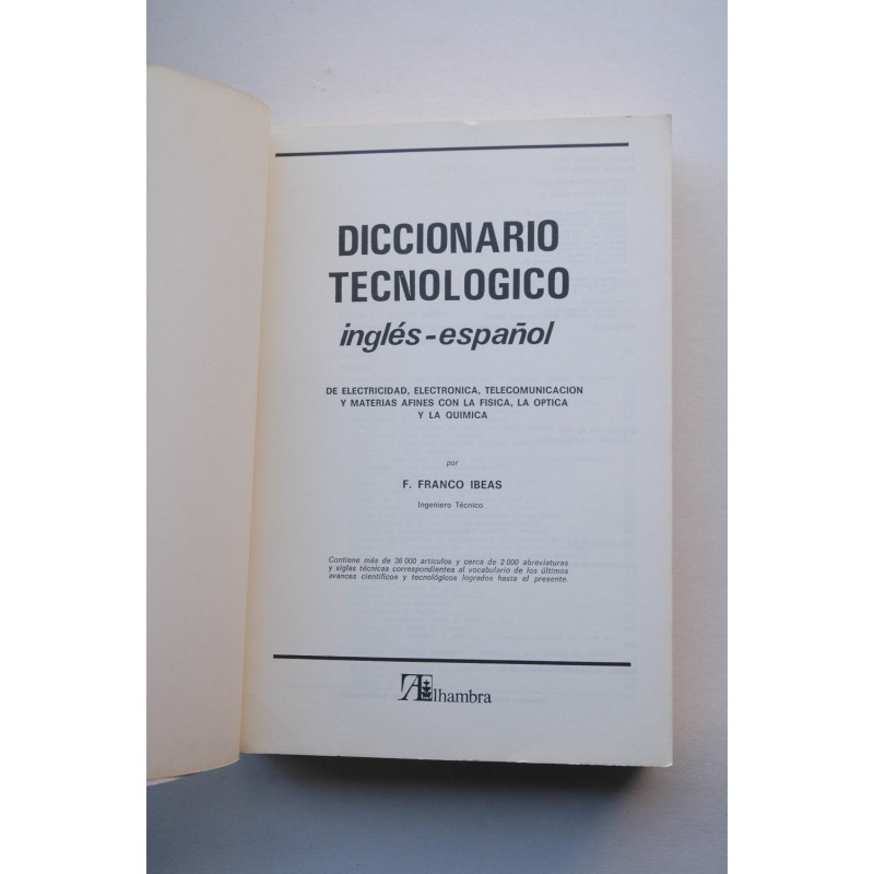 Diccionario tecnológico inglés-español