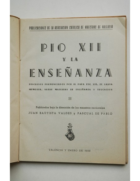 Pío XII y la enseñanza
