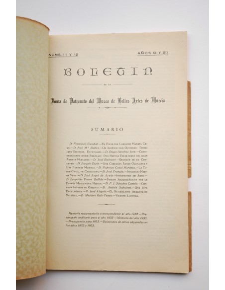 Boletín de la Junta de Patronato del Museo Provincial de Bellas Artes de Murcia 1932 - 1933