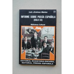 Informe sobre poesía española : Siglo XX