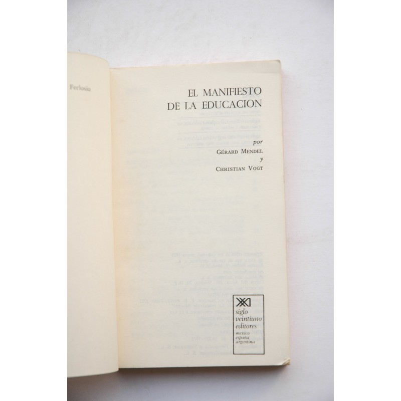 El manifiesto de la educación