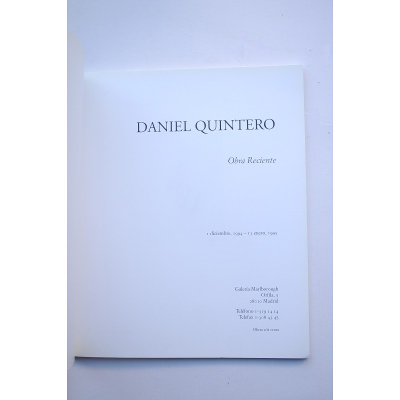Daniel Quintero. Obra reciente : catálogo de...