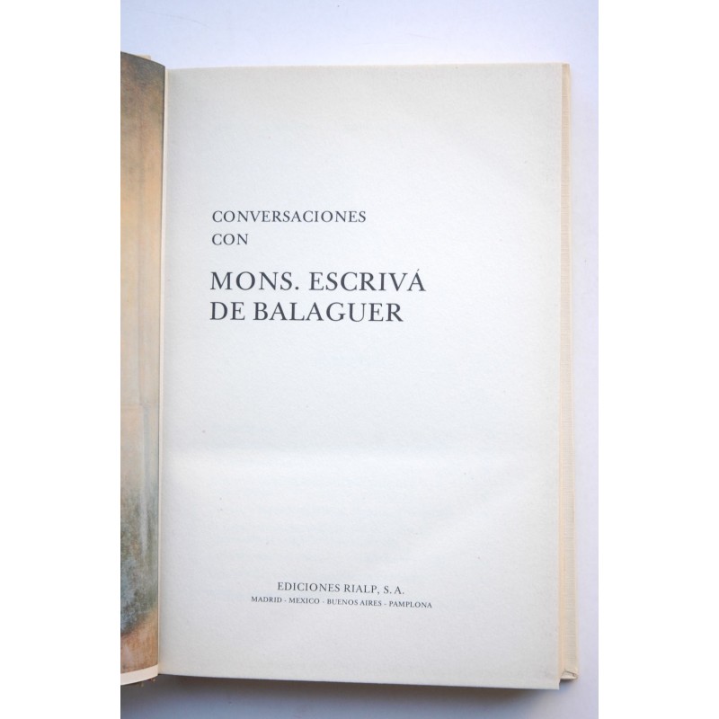Conversaciones con Mons. Escrivá de Balaguer