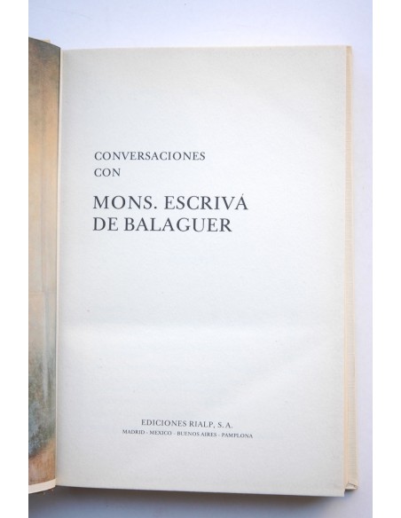 Conversaciones con Mons. Escrivá de Balaguer