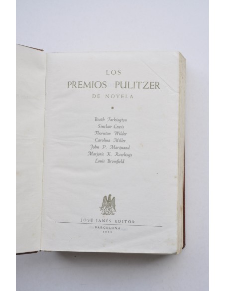 Los premios Pulitzer de novela. Tomo I