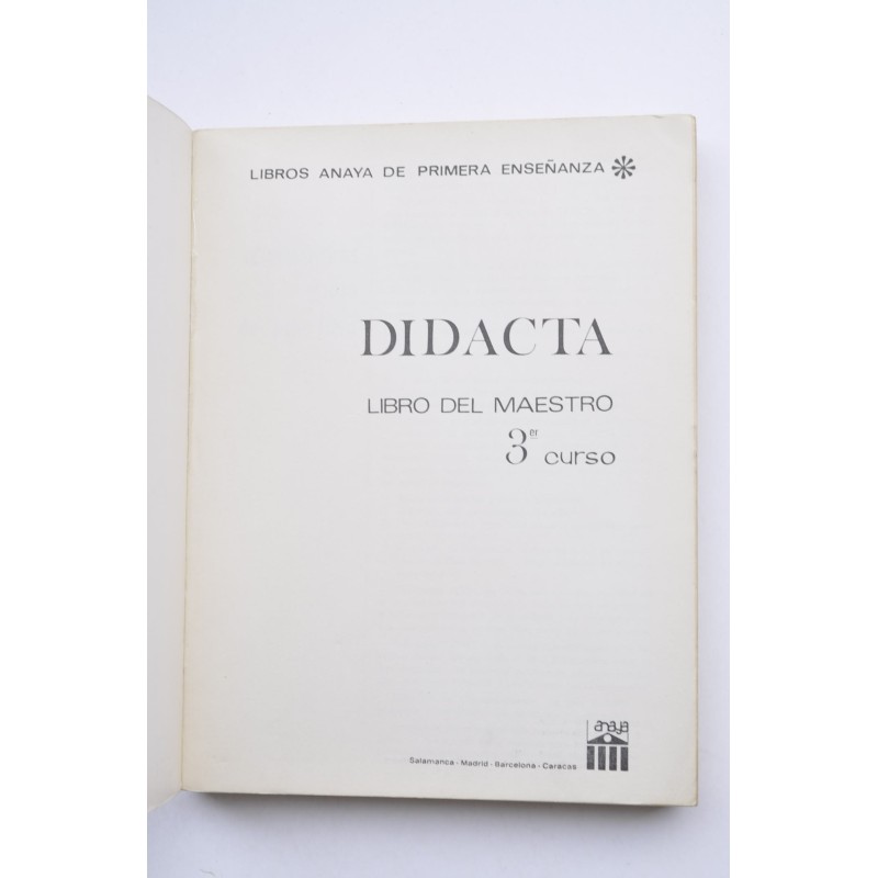 Didacta. Libro del maestro. 3º Curso