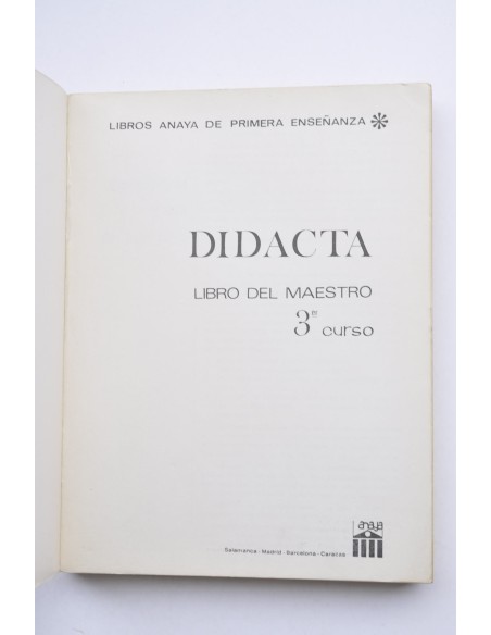 Didacta. Libro del maestro. 3º Curso