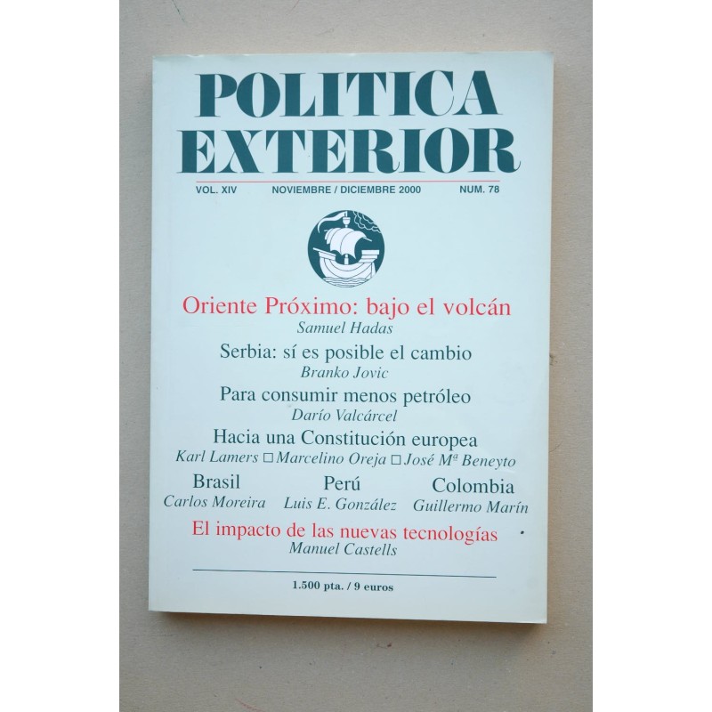 POLÍTICA Exterior : revista bimestral.-- Vol. XIV.- Nº 78 (noviembre-diciembre 2000)