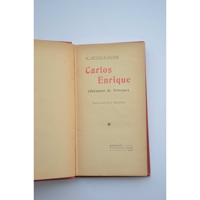 Carlos Enrique. Juventud de Príncipe