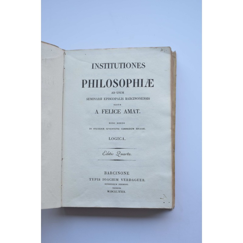 Institutiones philosophiae as usum seminarii...